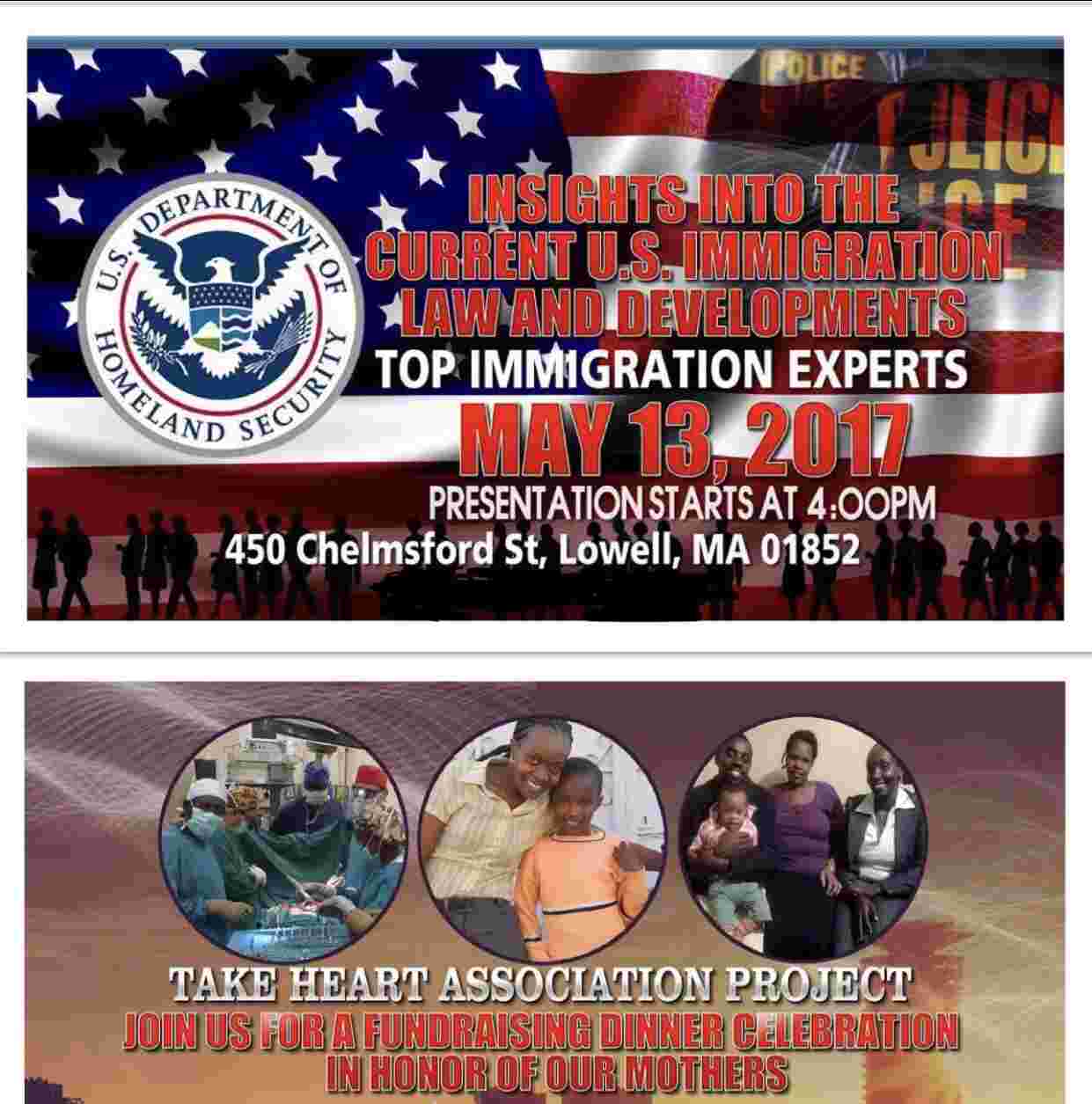 IMMIGRATION INFORMATION SESSION & MOTHER'S DAY CHARITY DINNER