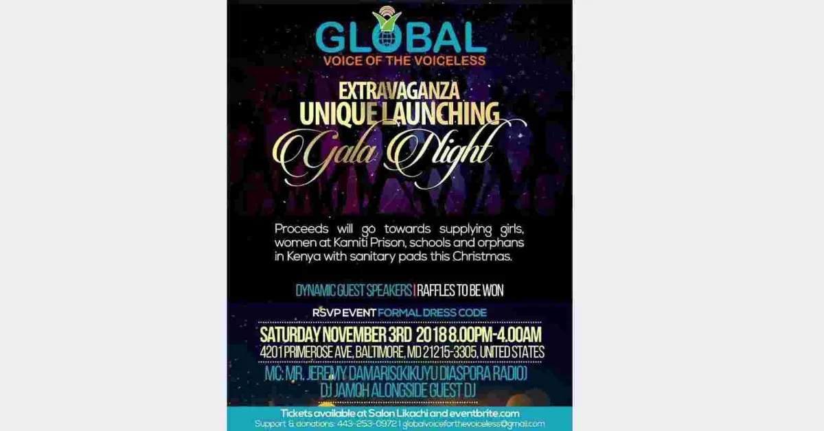 Global Voice of the Voiceless Launching Dinner Gala: Sat, Nov 3rd in Baltimore, Maryland