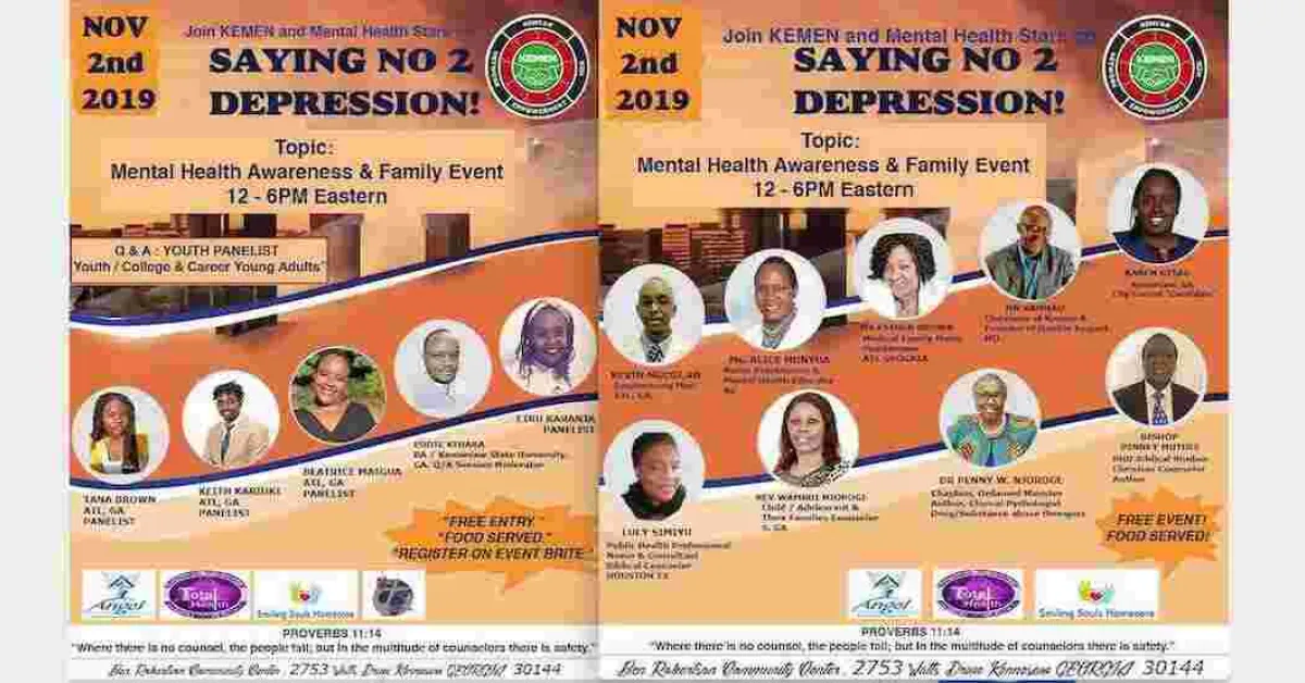 KEMEN, a US-Based Diaspora Association and MH Stars Hold a Forum on Mental Health Awareness in Kennesaw, GA this Saturday, November 2nd, 2019