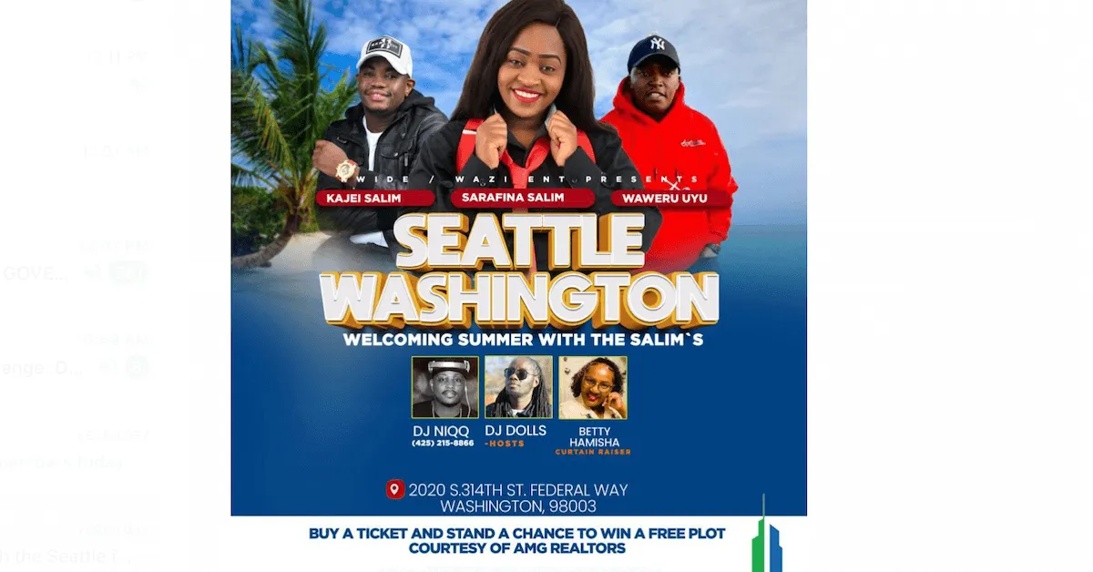 Mugithi Stars Kajei Salim, Sarafina Salim and Waweru Uyu Perform Live in Seattle, WA: Sat, June 4th, 2022