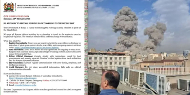 Kenya Urges Citizens in Middle East to Register With Embassies Following US–Israel Strikes on Iran