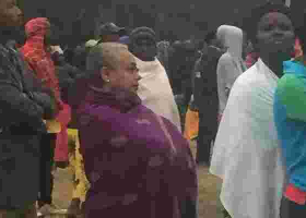First Lady Margaret Kenyatta Queues for Several Hours Waiting to Vote