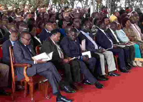 President Uhuru, Raila Share Podium at Burial of Rachael Shebesh's Father