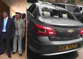 Rowdy Youths Pelt Stones at Interior CS Fred Matiang'i Entourage in Nairobi