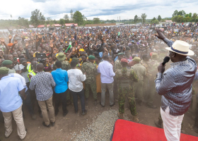 Three Arrested After Shoe Thrown at Ruto in Kehancha, Main Suspect Still at Large