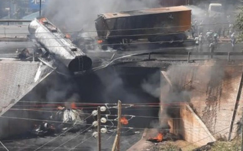 One Killed as Fuel Tanker, Lorry Collide on Nairobi Southern Bypass