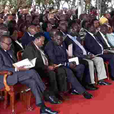 President Uhuru, Raila Share Podium at Burial of Rachael Shebesh's Father