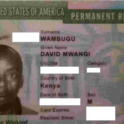 Lost and Found Green Card in Baltimore, MD Belonging to a Kenyan National