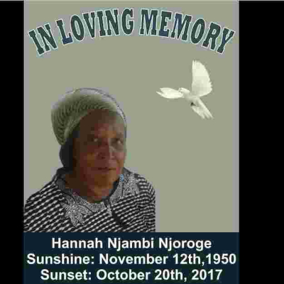 Death Announcement: Hannah Njambi