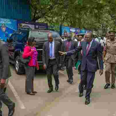 Kenyans Watch as President Uhuru Walks in the Streets of Nairobi