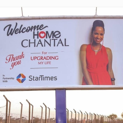 Comedian Eric Omondi Erects Giant Billboard Outside JKIA to Welcome His Italian Fiancée Back to Kenya