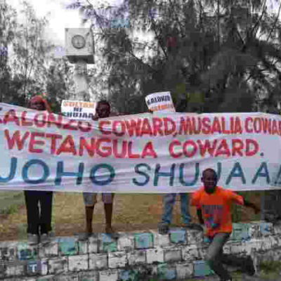 Youths Camp Outside Governor Hassan Joho's Office, Demand He Be Sworn-in as Deputy People's President