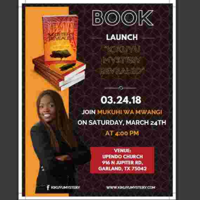 "Kikuyu Mystery Revealed" Book Launch: Sat, March 24th in Dallas, Texas