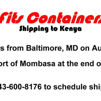 Fits Containers Collecting Items for Shipment to Kenya - Call to Schedule Pickup