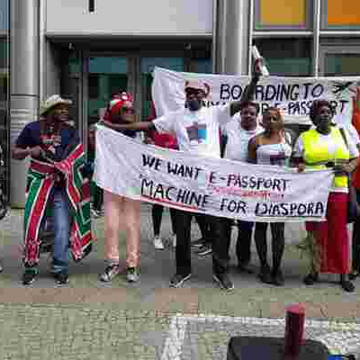 Kenyans Living in Germany Hold Demos Outside Kenyan Embassy in Berlin