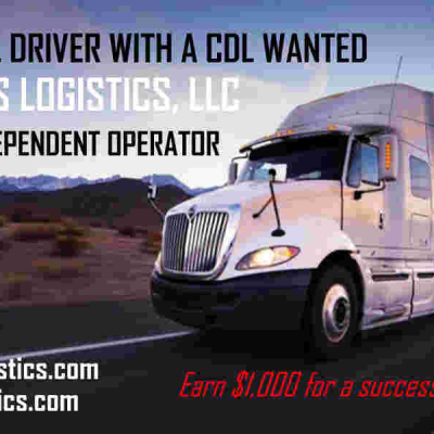 Driver with a CDL Wanted: Work as an Independent Operator, Unlimited Earning Potential