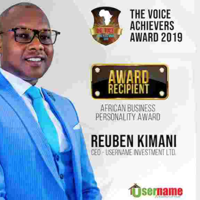 Username Investments CEO Set to Receive the Prestigious 2019 African Business Personality Award