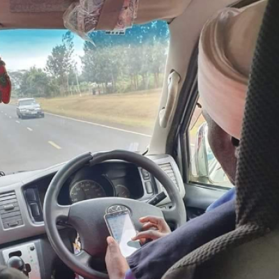 Photos of Akorino Matatu Driver Using His Phone while Doing 80km/h Go Viral 