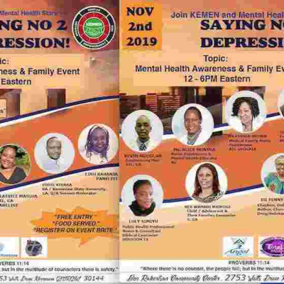 KEMEN, a US-Based Diaspora Association and MH Stars Hold a Forum on Mental Health Awareness in Kennesaw, GA this Saturday, November 2nd, 2019