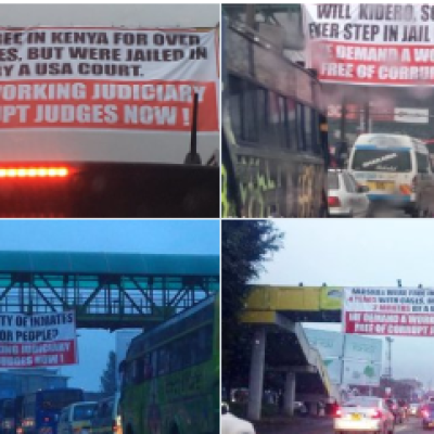 Mysterious Banners Rebuking Kenya's Judiciary Crop Up Along Nairobi Roads