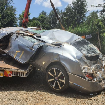 Two Young Kenyan Men Crash Sh27 Million Bentley While Racing [VIDEO]
