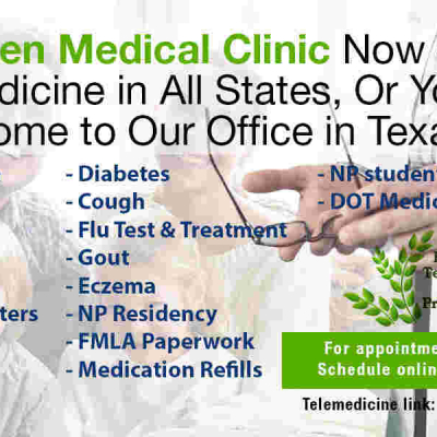 Evergreen Medical Clinic Now Offering Tele-Medicine Services in all 50 States, and In-Office Services in Texas