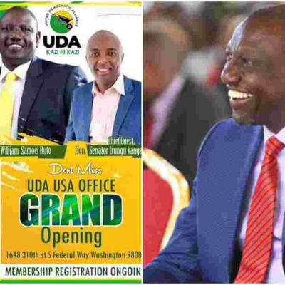 Deputy President William Ruto's UDA Party to Open Diaspora Office in the US 