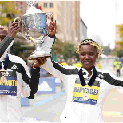 Kenyans Benson Kipruto and Diana Kipyogei Win Boston Marathon