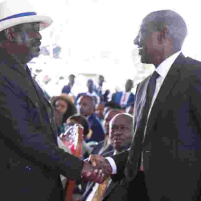Raila Offers Ruto a Handshake at Mukami Kimathi's Burial 