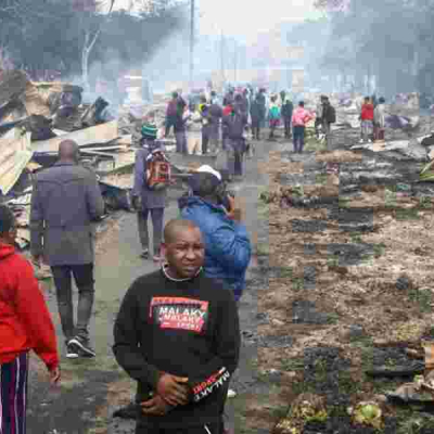Huge Fire Destroys Sweeps Through Mutindwa Market in Buruburu, Nairobi