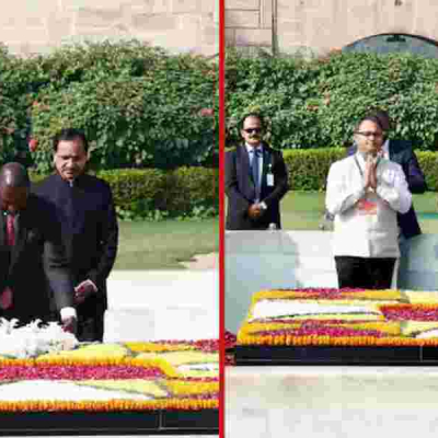 President William Ruto Goes Barefoot at Mahatma Gandhi Memorial