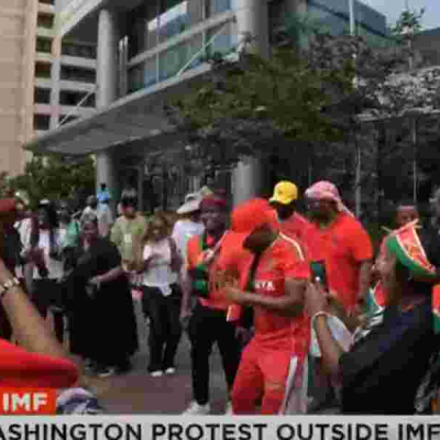 Kenyan Diaspora Protests IMF Policies Outside Washington Headquarters