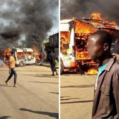 Vihiga Boda Boda Riders Torch Matatu, Loot Soda Trailer After Fatal Crash Sparks Chaos