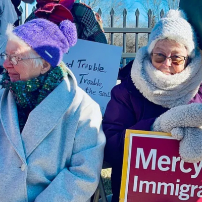 Catholics Protest US Immigration Policies Outside Wyatt Detention Center