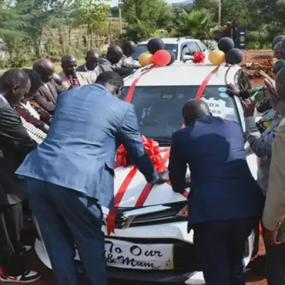 Uasin Gishu Couple Overjoyed as Australia-Based Children Gift Them New Car
