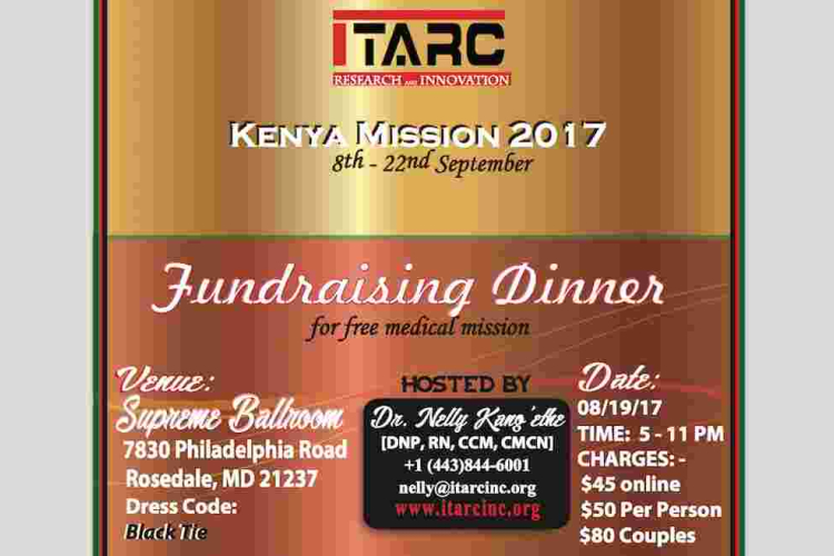 ITARC Fundraising Dinner Gala to Support a Free Medical Mission to Kenya: Sat, Aug 19th in Baltimore, MD