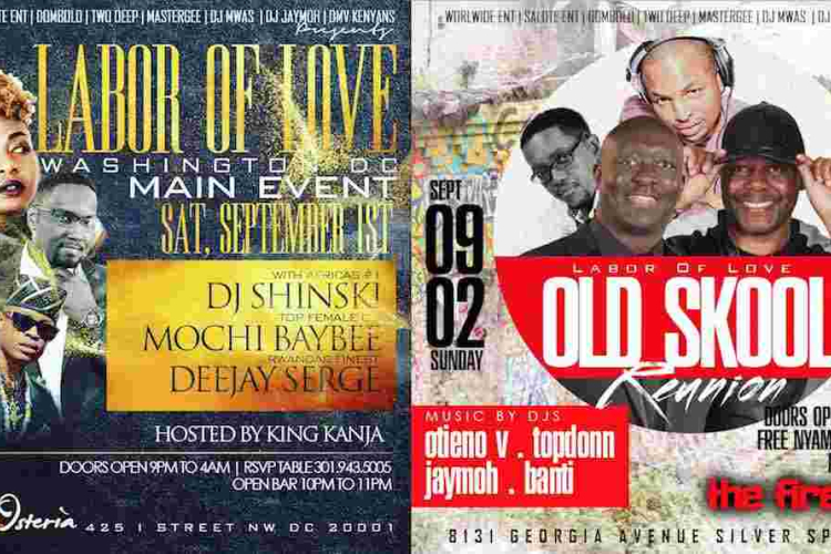Labor Day Weekend of Extravaganza in the DMV: Featuring DJ Shinski, DJ Mochi Baybee, DJ Otieno V, DJ Banti, King Kanja, etc...