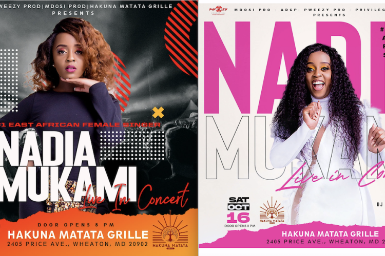 East Africa’s #1 Female Singer Nadia Mukami Performs Live on Sat, Oct 16 at Hakuna Matata Grille in Wheaton, MD