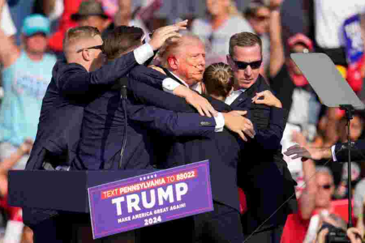 Bloodied Trump Evacuated as Gunfire Erupts at Pennsylvania Rally