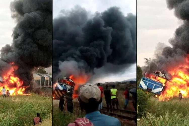 Panic as Nairobi–Mombasa Freight Train Catches Fire